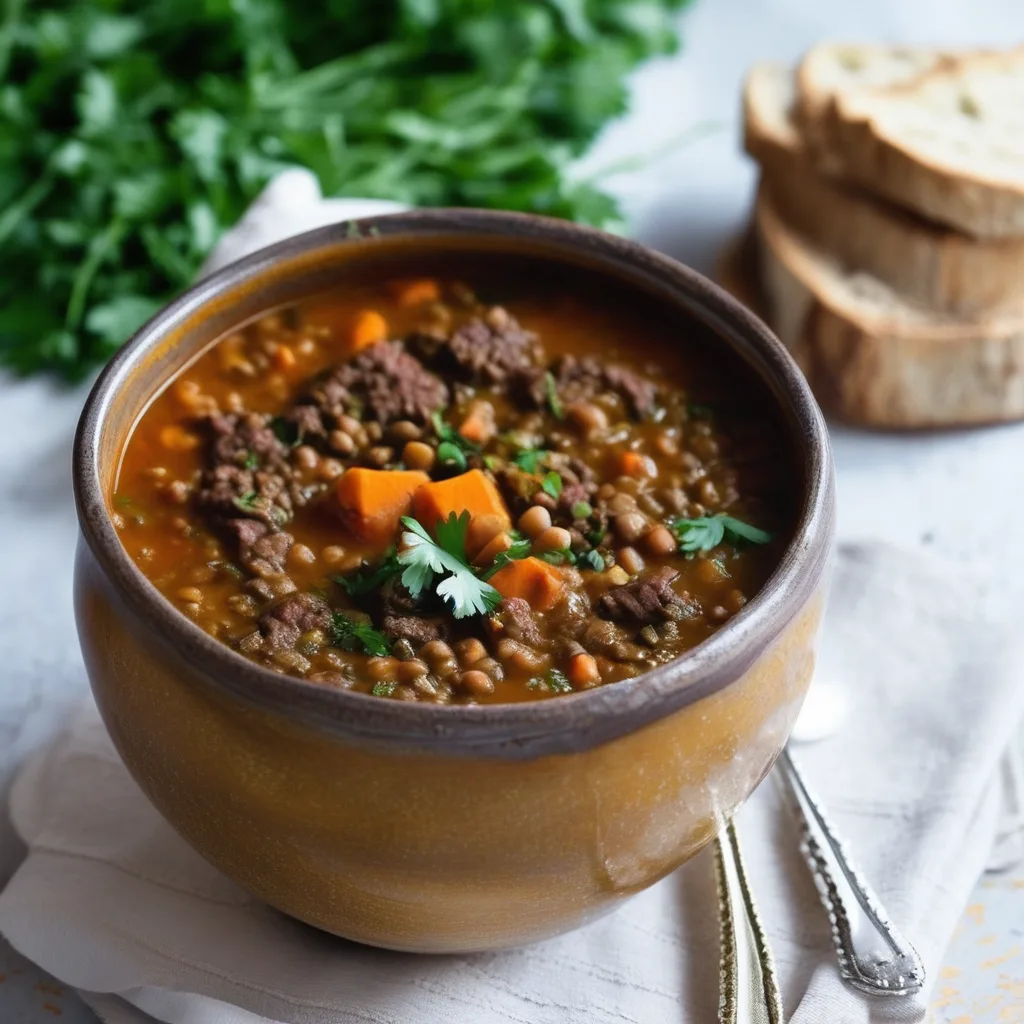Moroccan Beef and Lentil Soup